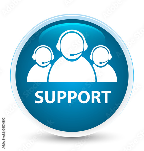 Support (customer care team icon) special prime blue round button