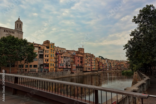 Quay Girona on July 17, 2013. Well preserved since the Middle Ages the historic core of the city attracts a significant number of tourists © virin