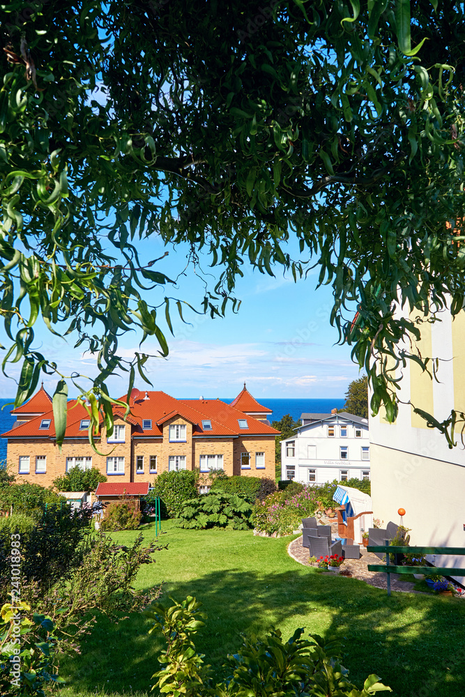 Residential area in Lohme on the Baltic Sea on the island of Rügen.