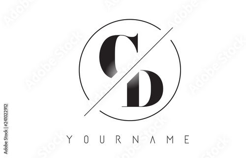 CD Letter Logo with Cutted and Intersected Design