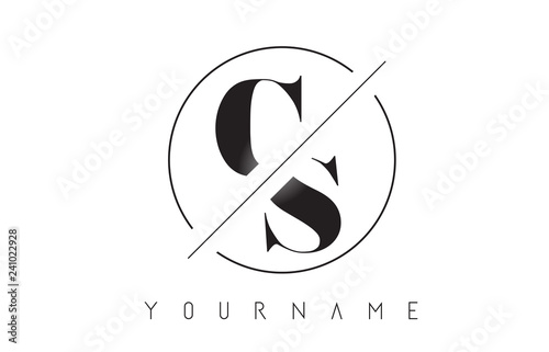 CS Letter Logo with Cutted and Intersected Design