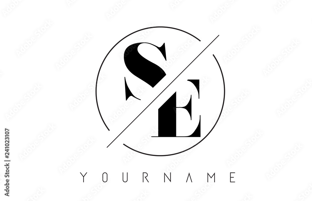 SE Letter Logo with Cutted and Intersected Design
