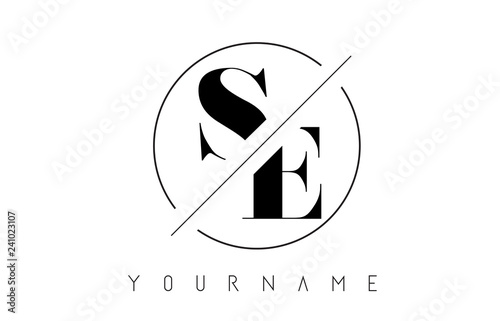 SE Letter Logo with Cutted and Intersected Design