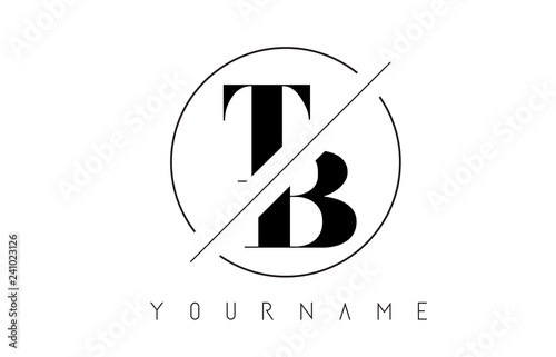 TB Letter Logo with Cutted and Intersected Design photo