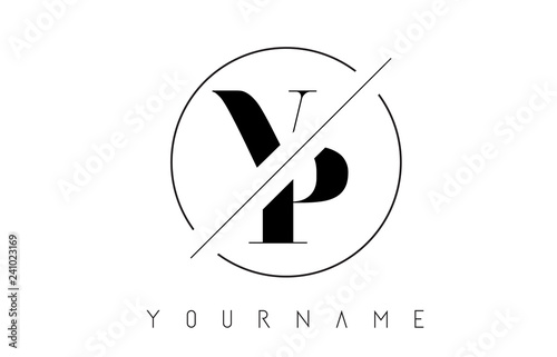 VP Letter Logo with Cutted and Intersected Design