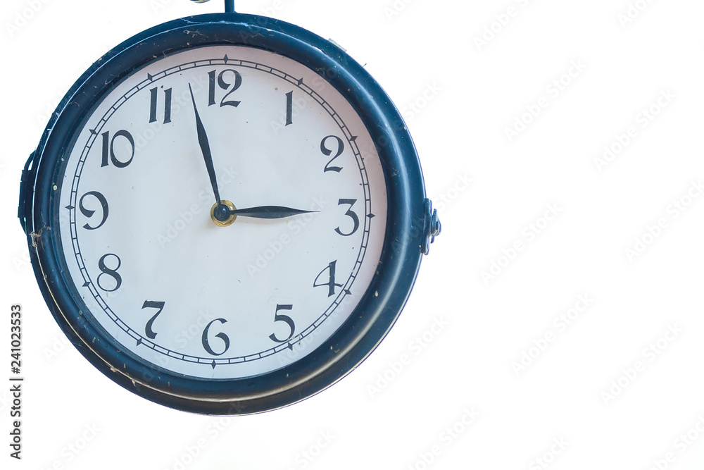 old hours, 3 hours Clock on wood table in the green garden time at o clock