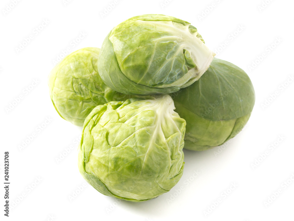 Brussel Sprouts on a White Background