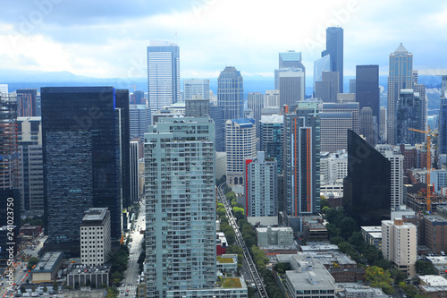 Aerial of the Seattle, Washington city center