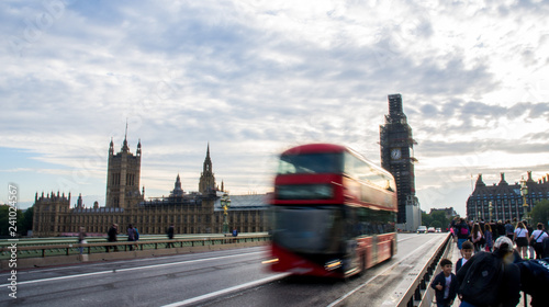 Photography Moving Bus with Big ben