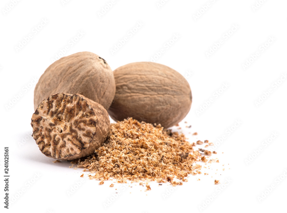 nutmeg isolated on white background nutmeg isolated on white background
