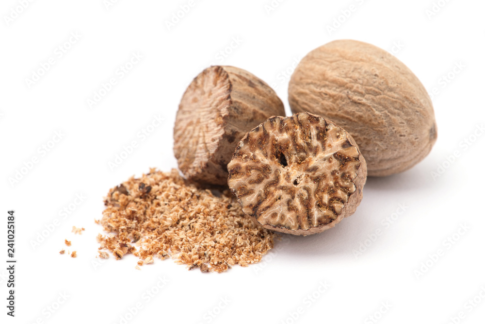 nutmeg isolated on white background nutmeg isolated on white background