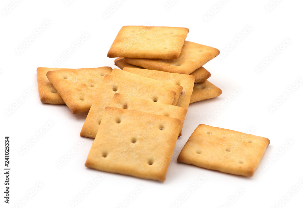 square crackers isolated on white background. square crackers isolated on white background.