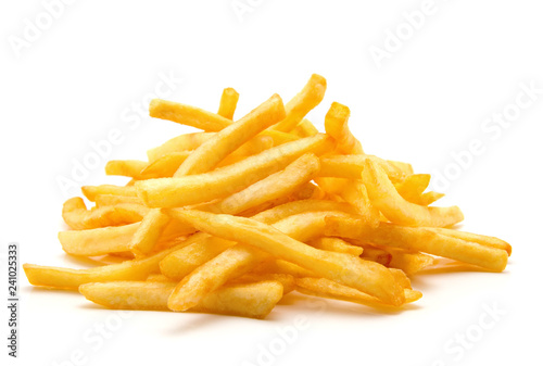 potato fry on white isolated background