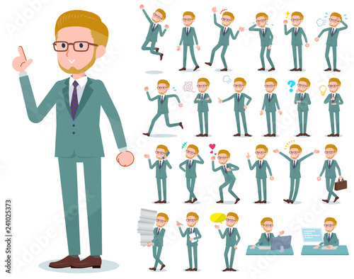 flat type blond hair businessman_emotion