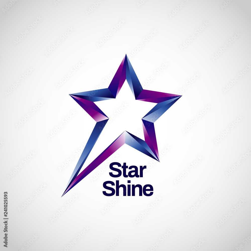 3D Blue Purple Star Logo 3D Blue Purple Star Logo