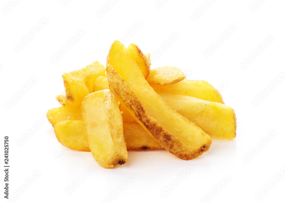 potato fry on white isolated background potato fry on white isolated background