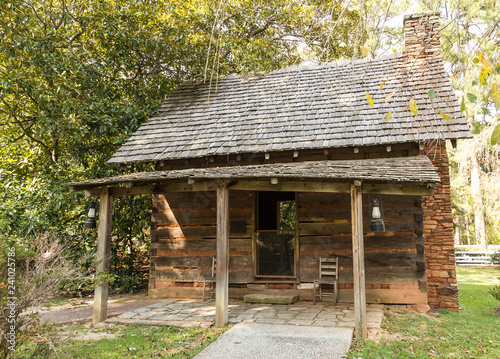 Typical South Georgia 19th Century Log Cabin preserved in Living History Museum