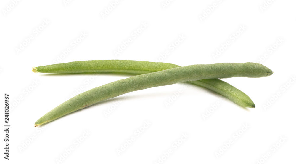 Fresh Green Beans on a White Background Fresh Green Beans on a White Background