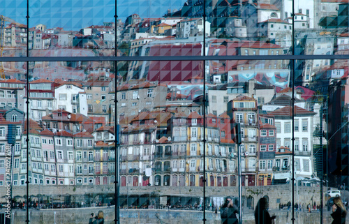 Reflet de la Ribeira de Porto  Portugal
