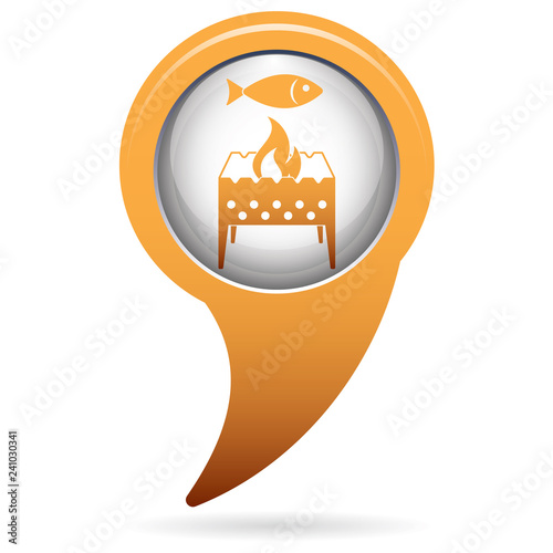 Brazier grill with fish icon