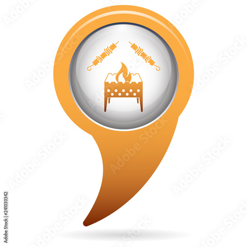 Brazier grill with kebab icon
