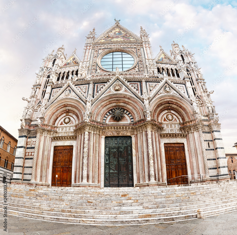 Amazing architecture of Siena Duomo cathedral in Tuscany, Italy