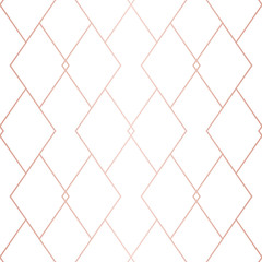 Canvas schilderij Ruiten patronen Rose gold lijnen ruitjes elegant  © Olgastocker