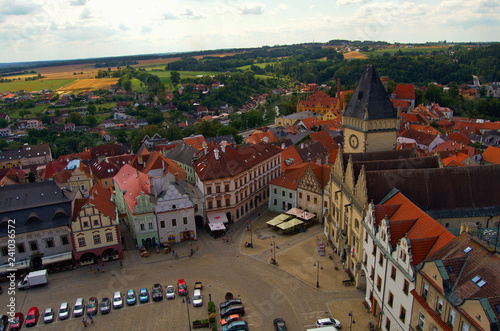 Принти на полотні View from the tower in center of Tabor - summer holiday in Czech Republic