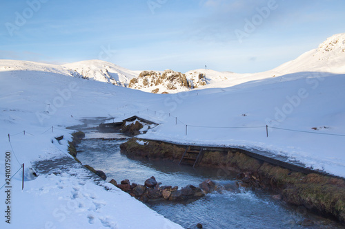 Reykjadalur Steam Valley near Reyjavik in Iceland