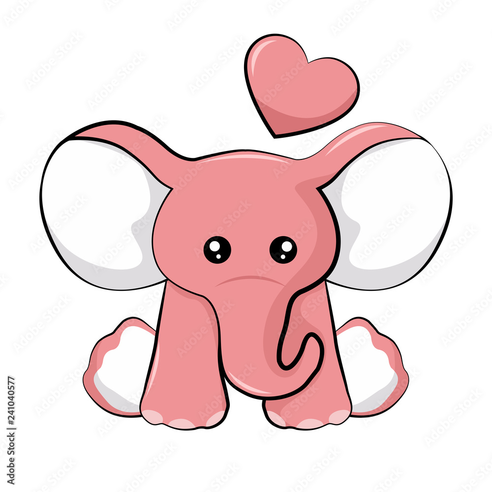 Obraz premium Baby Elephant Valentine Card