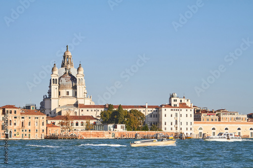 Venice Cathedral - view of the river with boats