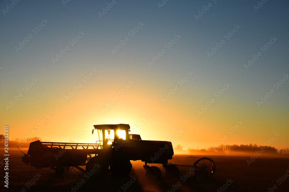Fototapeta premium Agricultural Equipment Silhouette