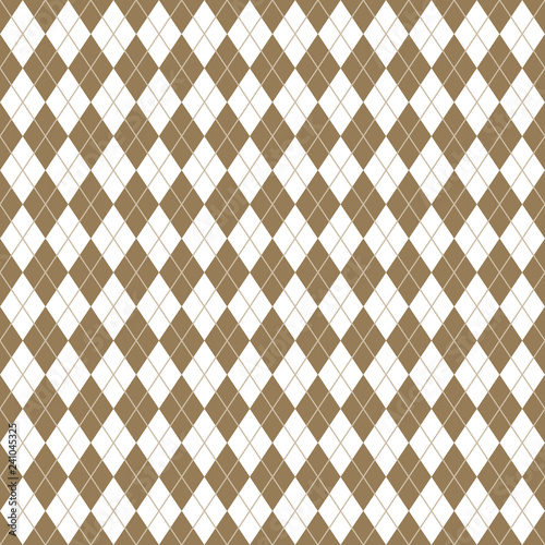 Argyle Seamless Pattern - Classic and clean tan and white argyle