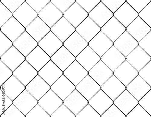 Realistic Fence Rabitz pattern. Seamless connection of protective grid. Vector rabitz grid. Robust, modern chrome-plated wire.