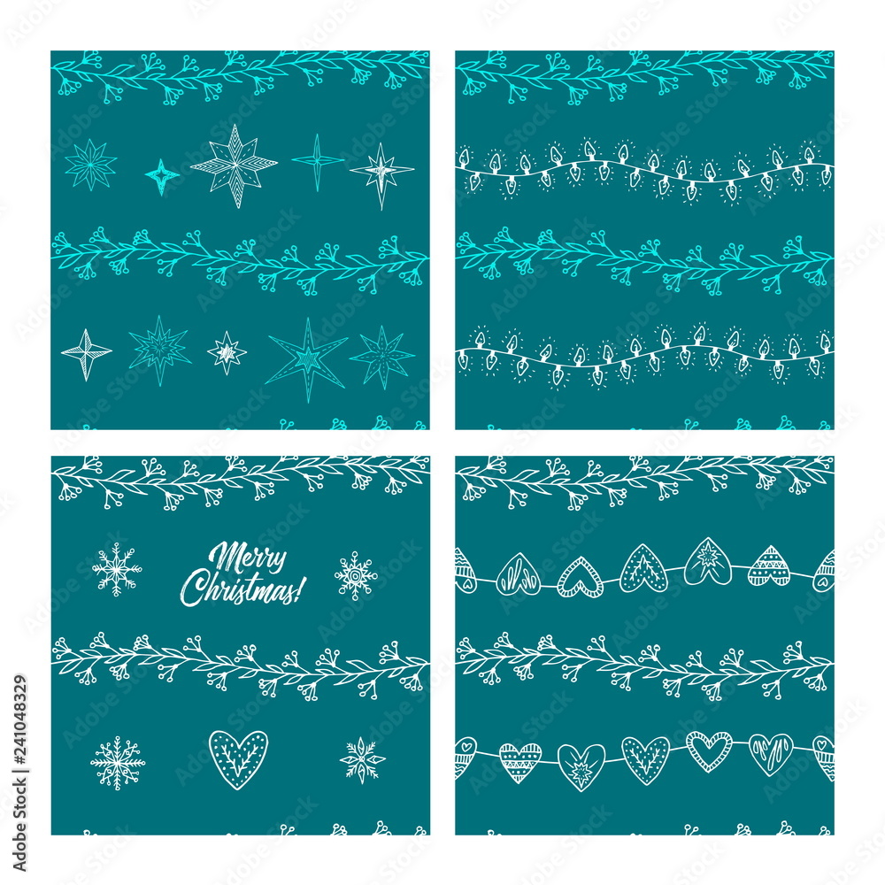 Beautiful seamless Christmas and winter patterns, drawn by hand. Many festive elements and patterns. Vector graphics and illustration. Beautiful seamless Christmas and winter patterns, drawn by hand. Many festive elements and patterns. Vector graphics and illustration.