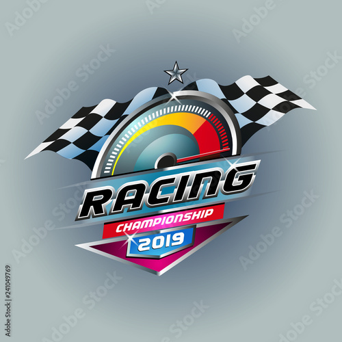 Vector abstract, racing championship 2019 symbol or logo event.