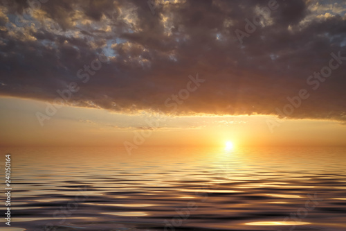 seascape with dramatic sunset over the sea