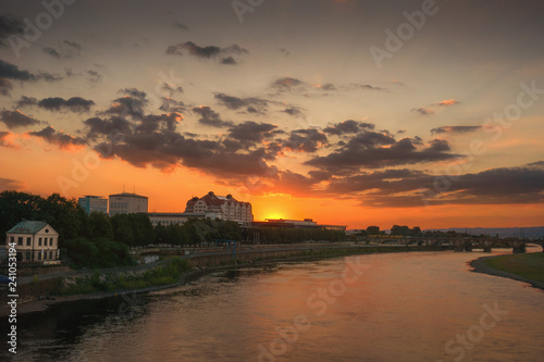 Sunset in Dresden (Saxony, Germany)