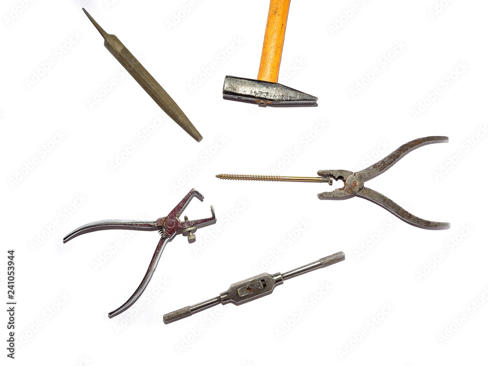 Obraz premium Many Tools isolated on white background