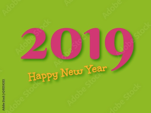 Happy new year 2019 vector illustrator