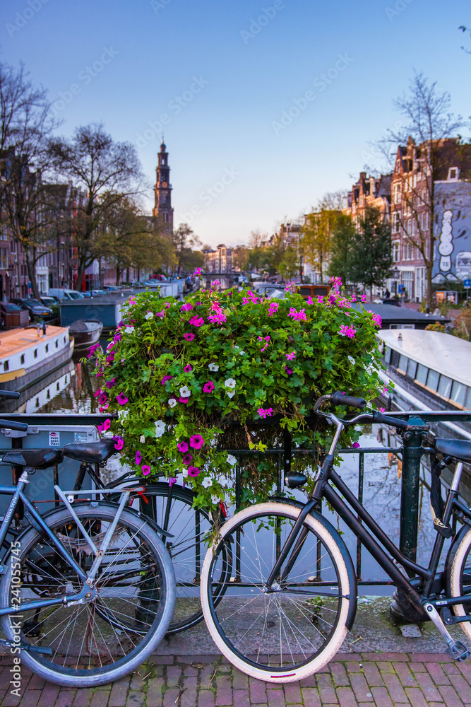 Obraz premium Prinsengracht bicycles Amsterdam