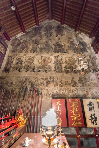 Cu An Kiong Temple interior, one of the oldest chinese temple in Indonesia  in a small city Lasem photo