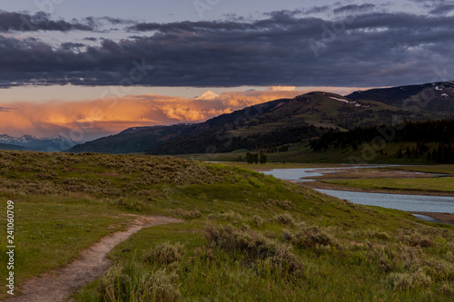 Lamar River Through Valley with Trail