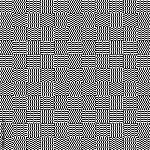 modern black and white geometric repeating pattern with optical illusion.design for textile, fabric, background, wallpaper, backdrop, surface templates, poster and banner. pattern swatch at eps.