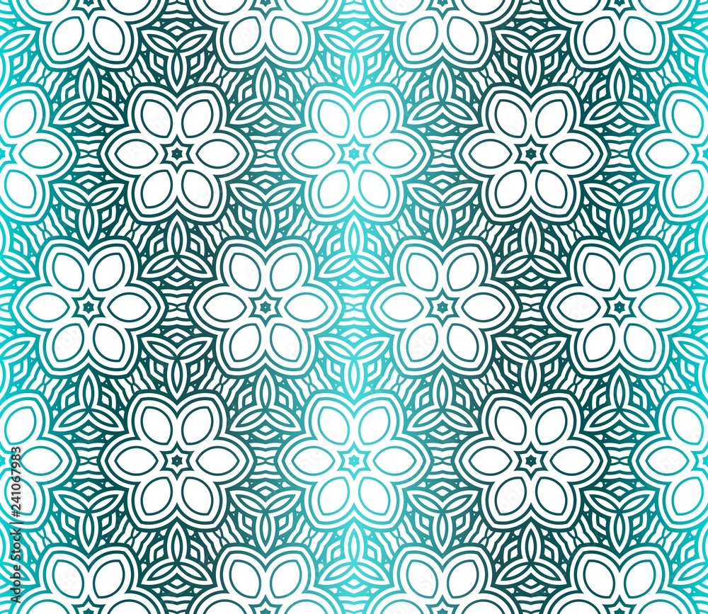 Seamless Geometrical Floral Texture. Vector Illustration. For Design, Wallpaper, Fashion, Print. Light green Gradient Seamless Geometrical Floral Texture. Vector Illustration. For Design, Wallpaper, Fashion, Print. Light green Gradient