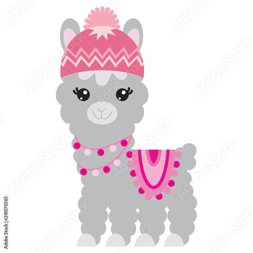 Llama vector cartoon illustration