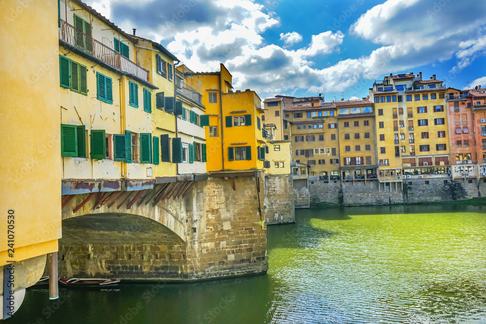 Ponte Vecchio Bridge Reflections Arno River Florence Tuscany Italy