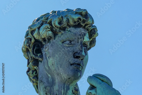 Replica David Statue Michelangelo Square Overlook Florence Tuscany Italy © Bill Perry