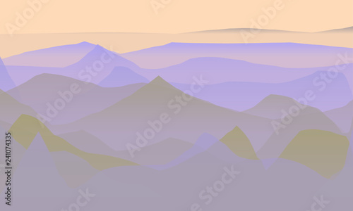 Farbige Berge, Wellen, abstrakte Oberfläche, moderner Hintergrund, Vektorgrafik Illustration für dein Projekt