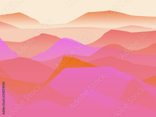 Farbige Berge, Wellen, abstrakte Oberfläche, moderner Hintergrund, Vektorgrafik Illustration für dein Projekt